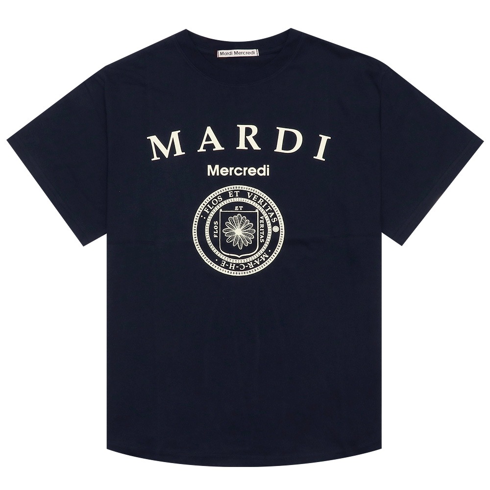 Tシャツ TSHIRT UNIV NAVY CREAM 半袖 レディース 韓国 ファッション アパレル