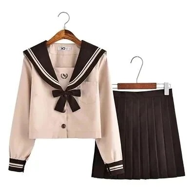 レディース学院風日系 刺繍 制服 ムシャツハイエンドユニフォーム襟セーラー服半袖長袖学生服023