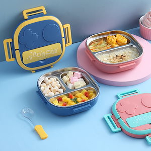 304ステンレス子供用食器注水保温弁当箱赤ちゃん弁当箱スプーン付き携帯サイズランチボックス