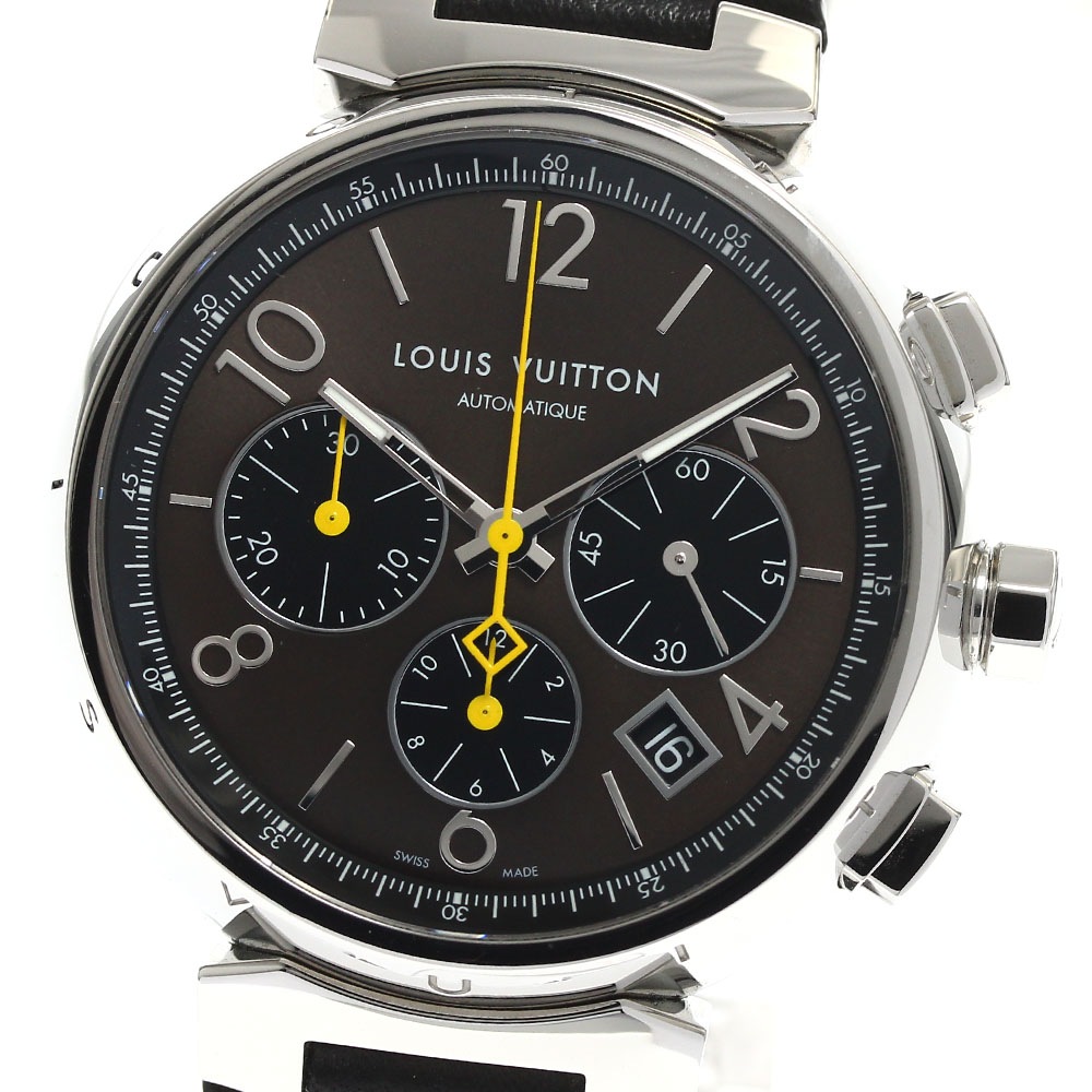 ルイ・ヴィトン LOUIS VUITTON Q112F タンブール クロノグラフ 自動巻き メンズ 箱・保証書付き_888587【中古】