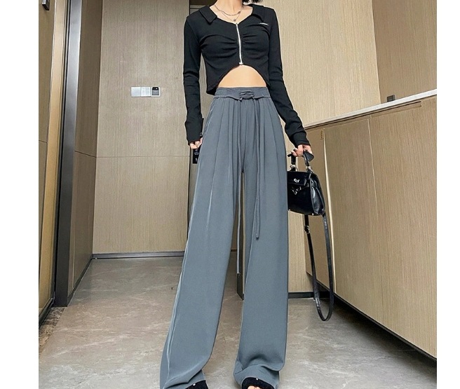 レディース シルク & ウール ワイドパンツ垂れ感 裏起毛パンツ 日焼け止め