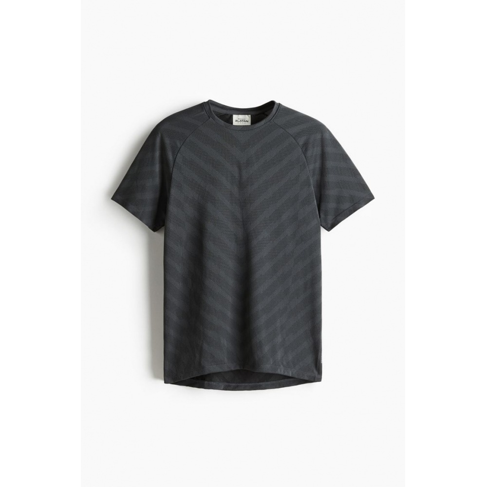 H&M スポーツトップレギュラーフィット DryMove ブラック/パターン