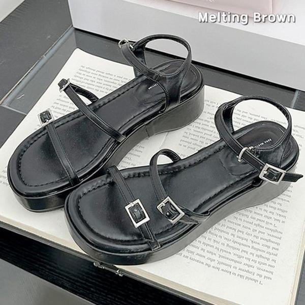 女性用夏サンダル ストラップ プラットフォームサンダル RM82