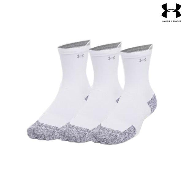 1387043-101 共用 UA ArmourDry ラン クッション ミッドクルー ソックス 3足組