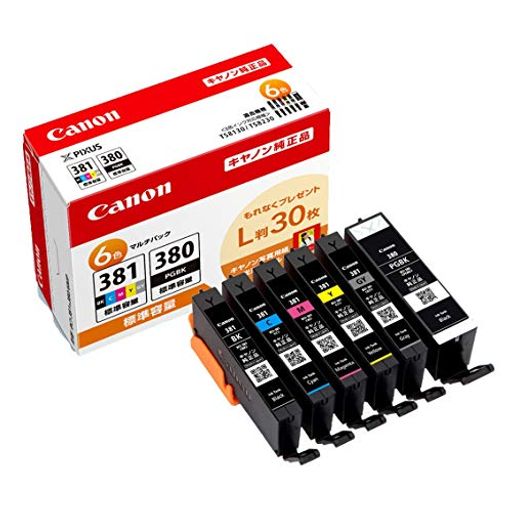純正 インクカートリッジ BCI-381(BK/C/M/Y/GY)+380 6色マルチパック BCI-381+380/6MP 9,297円
