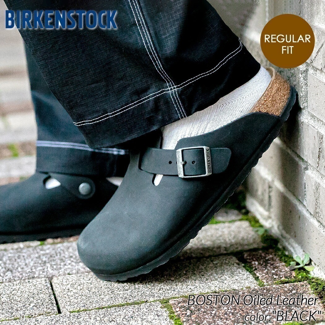 BIRKENSTOCK BOSTON Oiled Leather ( REGULAR FIT ) BLACK ビルケンシュトック ボスト 15,682円