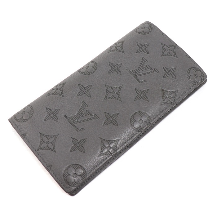 LOUIS VUITTON ルイ・ヴィトン ポルトフォイユ・ブラザ 長財布 モノグラムシャドウ グレー M81335 RFID メンズ 中古