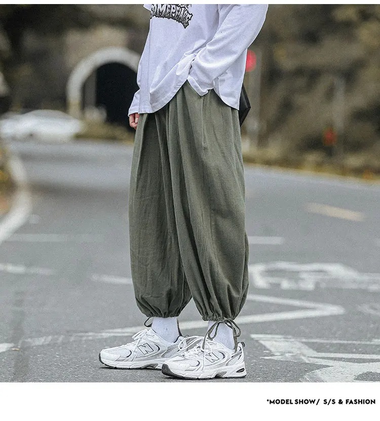 送料無料メンズサルエルパンツ,ラージストリートウェア,カジュアル,無地,ジョギング,和風
