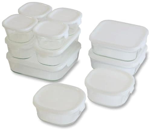 耐熱 ガラス 保存容器 角型 パック&レンジ 11点セット ホワイト