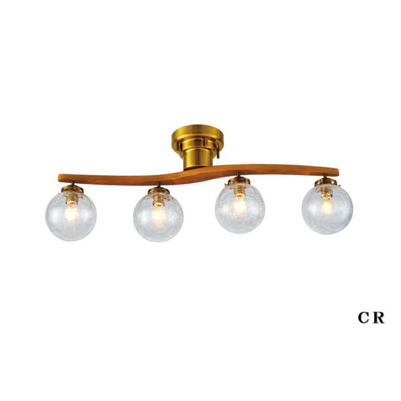 インターフォルム　シーリングライト Owen オーウェン 8畳 小型白熱電球(E17/60W/クリアミニクリプトン球)×4灯付 クラック　LT-4023CR 26,455円