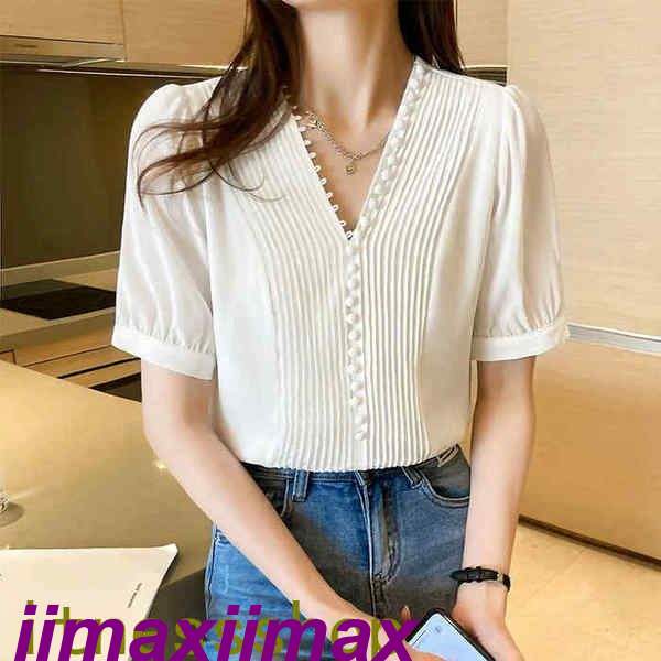 ブラウス レディース 40代 春夏 オシャレブラウス シャツ 白シフォンブラウス Vネックブラウス 半袖トップス おしゃれ 上品 通勤 OL ゆったりシャツ 30代50代