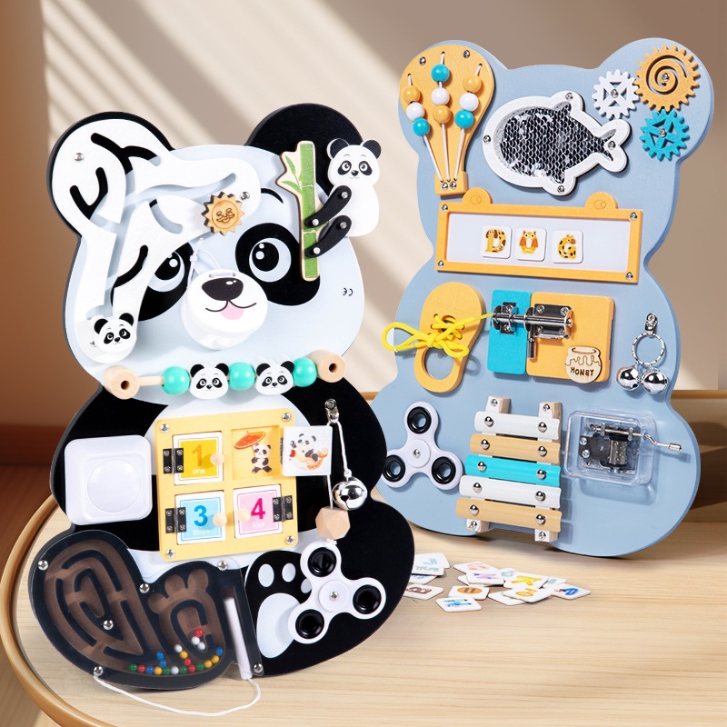 早期教育は忙しいボードの子供の子供モンテッソーリ忙しいパンダボードロックボードゲーム教育玩具