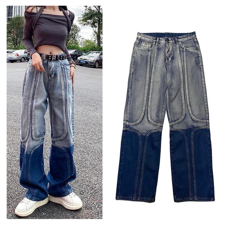 デニム パンツ グラデーション ジーンズ 韓国 ストリート系 グランジ Y2K ダンス 衣装 K-POP HIPHOP オーバーダイ ファッション レディース 6J-292 5,140円