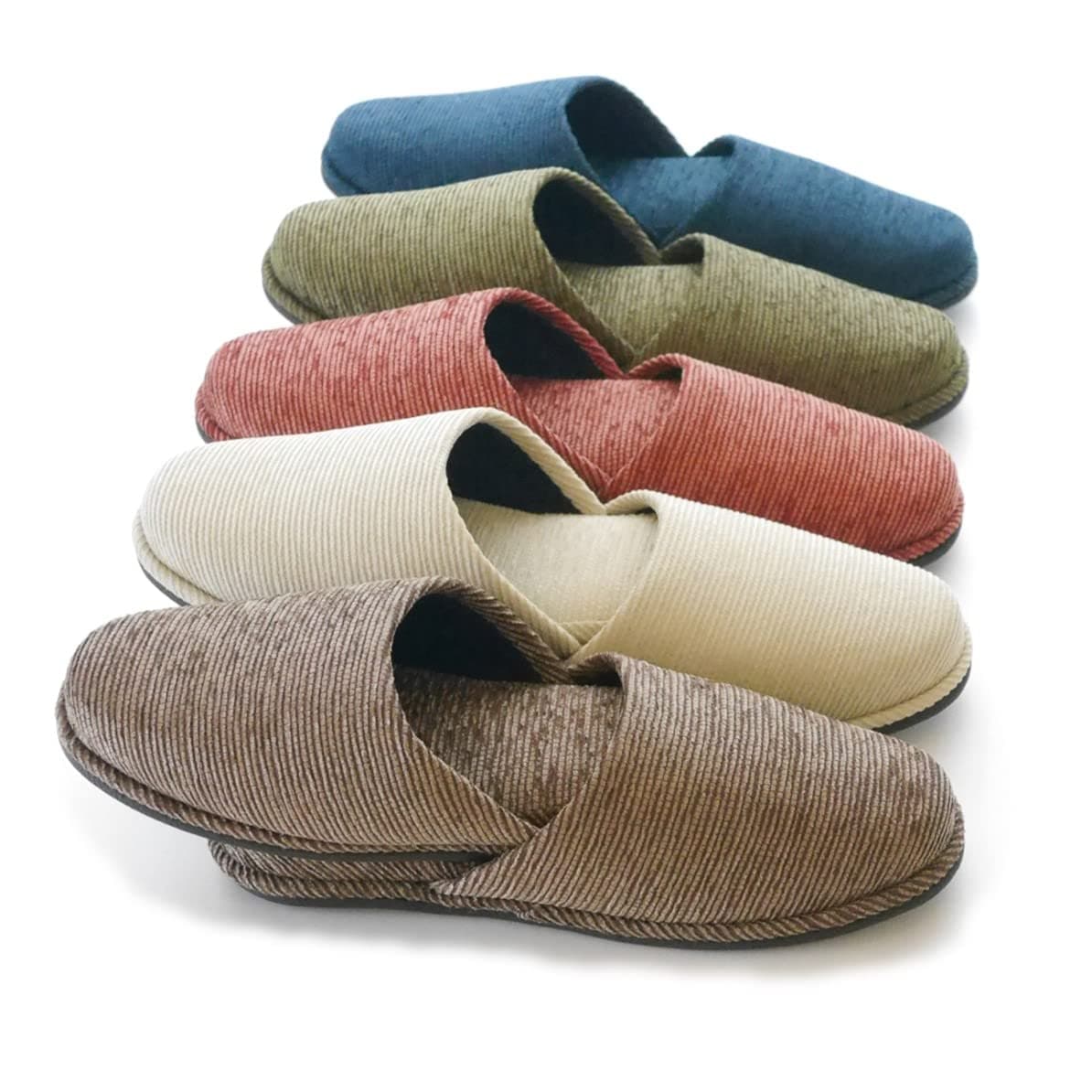 Chausse 5足セット 来客用スリッパ モール無地 通年用 外寸27cm 8a31-1