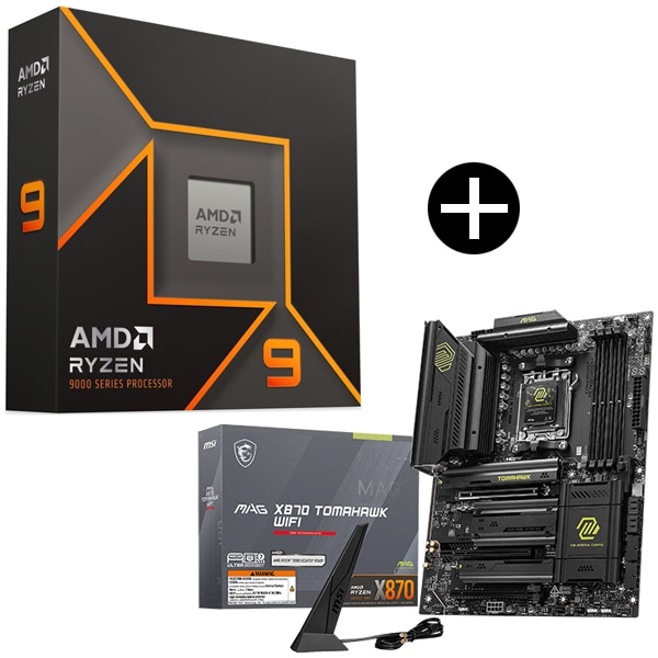 Ryzen 9 9950X W/O Cooler WOF (16C/32T4.3GHz170W) CPU + MSI MAG X870 TOMAHAWK WIFI マザーボード