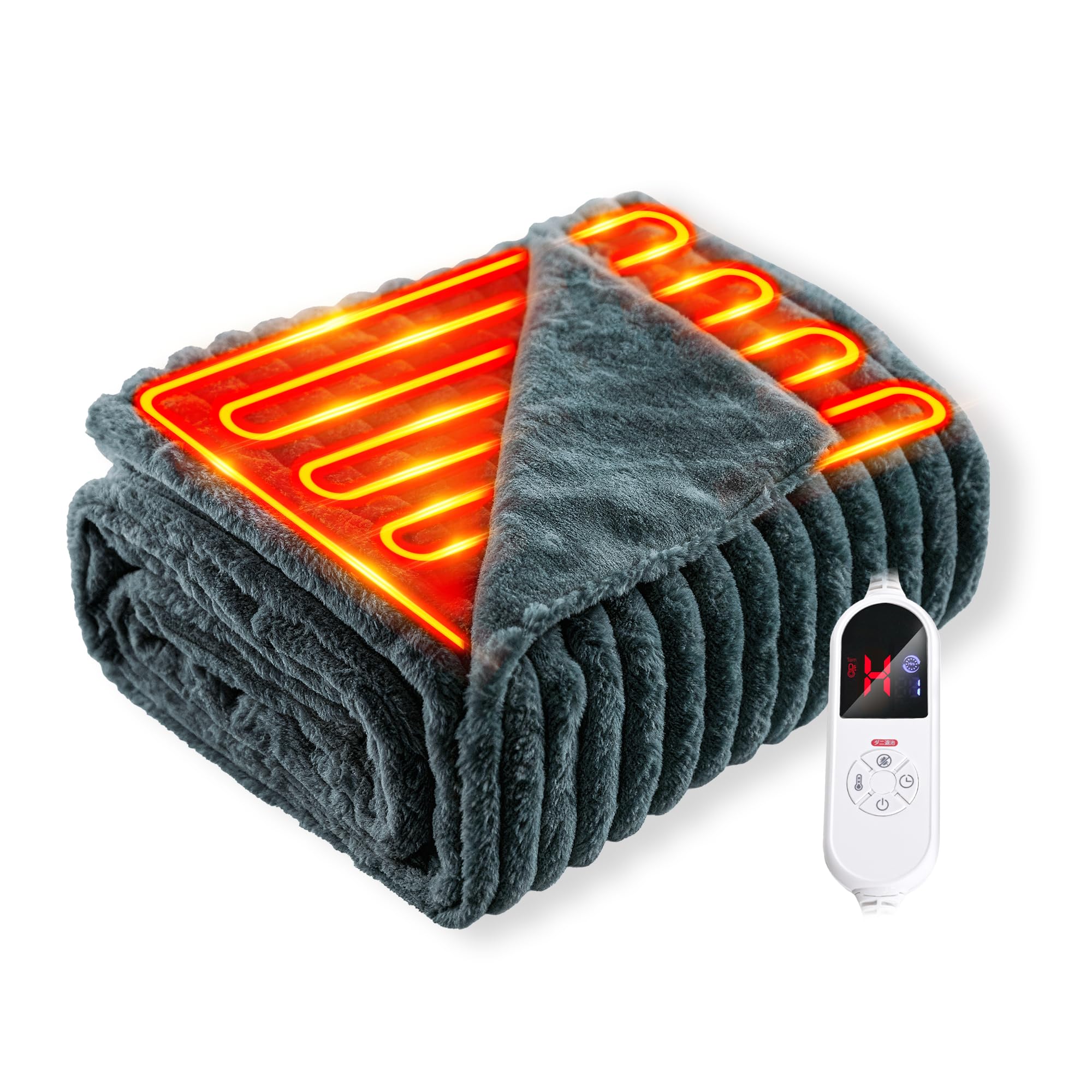 電気毛布 掛け敷き兼用 【2025冬新モデルAI過熱保護機能&二枚合わ仕様】 電気ブランケット フランネル+ラビットファー調素材 10段階温度 1-12Hタイマー 省エネ 電磁波カット 電気敷き ひ