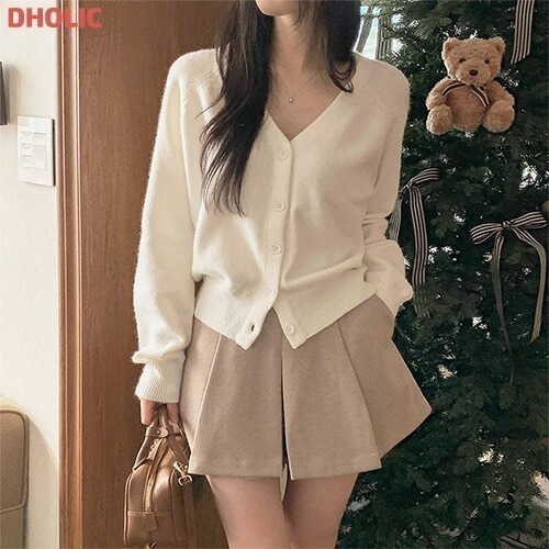 [メガ割りSALE]Vネックラグランニットカーディガン