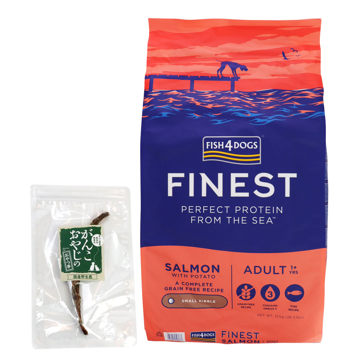 ファイネスト サーモン 小粒 12kg【国産鹿のスペアリブ ミドルカット 1本付き】