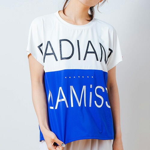 バイカラー Tシャツ 半袖 フィットネス ウィメンズ 1534-1614-BLU