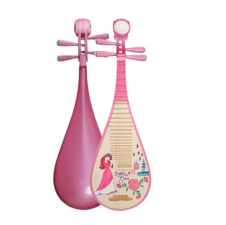 琵琶 ピンクのプリンセス模様 89cm 中国の弦楽器
