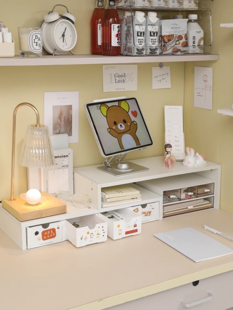 コンピューター増高架デスクトップ収納箱引き出し式ノートパソコンオフィス寮神器机収納棚 4,724円