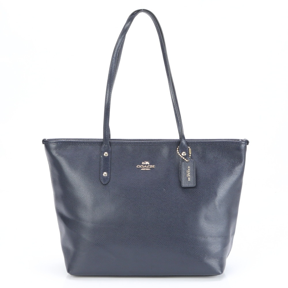 美品 シティジップ F36875 レザー ショルダーバッグ 肩掛け ショルダー ハンド ネイビー 紺 A4 レディース MRE BI16-6 中古