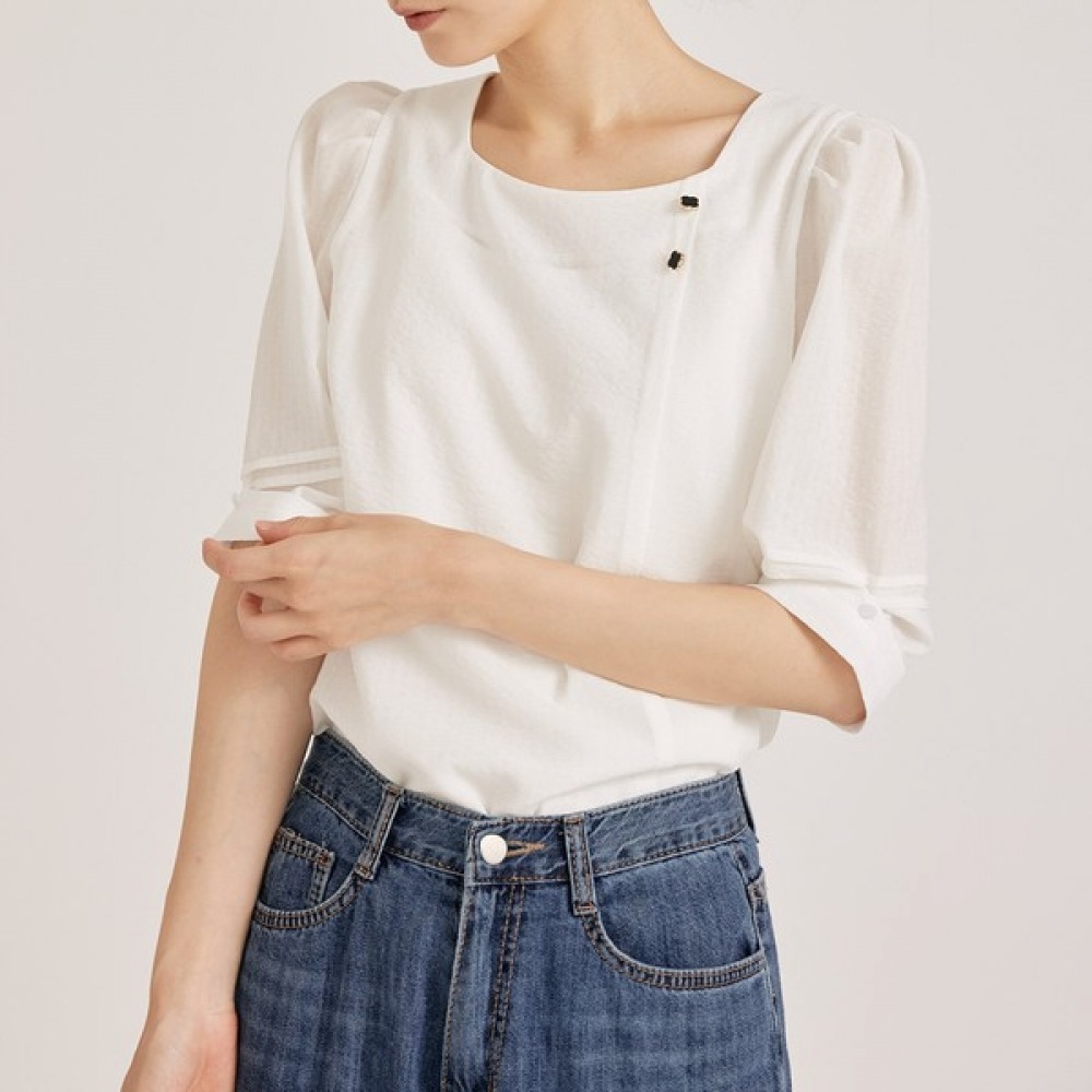 (リアーナニューヨーク) シーサッカースクエアネックブラウス RRGWBL020