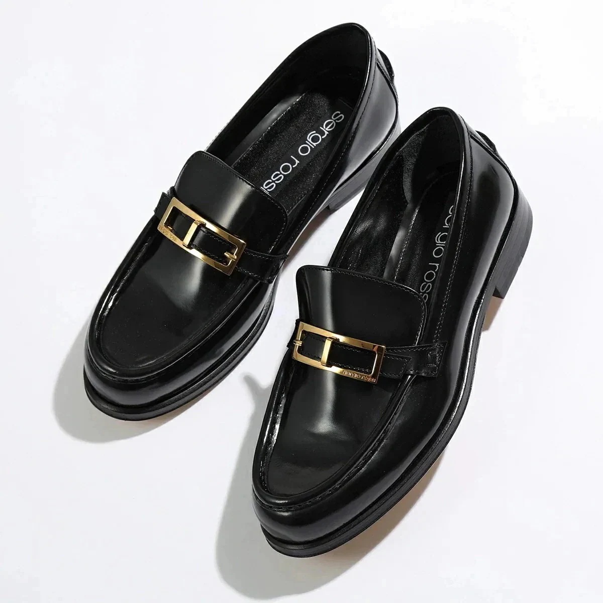 Sergio Rossi セルジオロッシ ローファー SR NORA B00080 MMVA11 レディース レザー ロゴバックル シューズ 靴 1000/NE