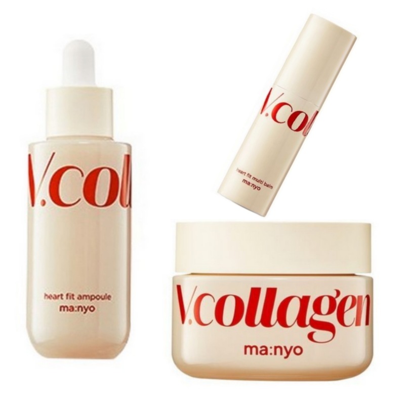 Vコラーゲンハートフィットアンプル 50ml,Vコラーゲンハートフィットクリーム 50ml,Vコラーゲンハートフィットマルチバーム 10g 韓国スキンケアセット