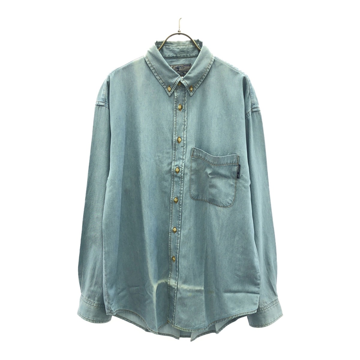 KENZO JEANS ケンゾージーンズ 90s 日本製 オールド 長袖 ボタンダウンシャツ S ブルー系 メンズ 古着