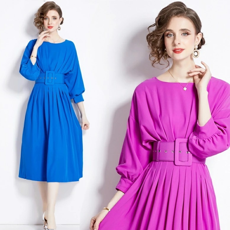 売り切れ注意S～3L5色ブラック パープル グリーン ブルー レッド パーティー ドレス ひざ下丈ドレス ワンピ パーティードレス パーティーワンピ 結婚式 二次会 大きいサイズクラシカル系