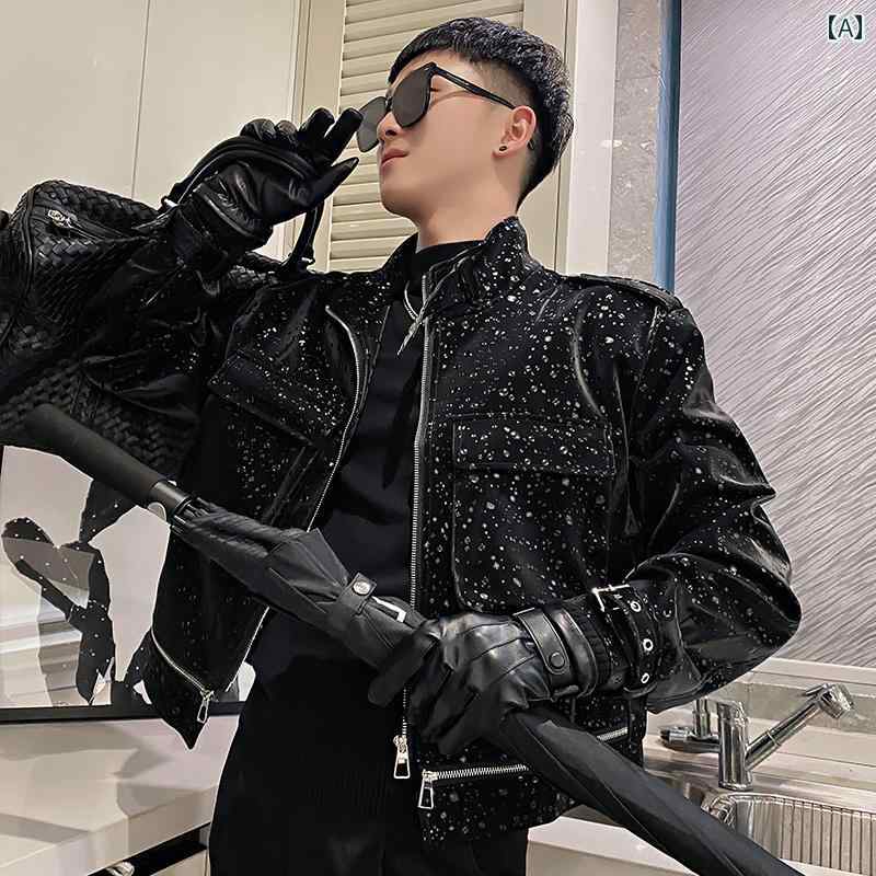 アウター メンズ カジュアル おしゃれ ストリート レザージャケット 春秋 トップス ファッション スタンドカラー オートバイ ジャケット