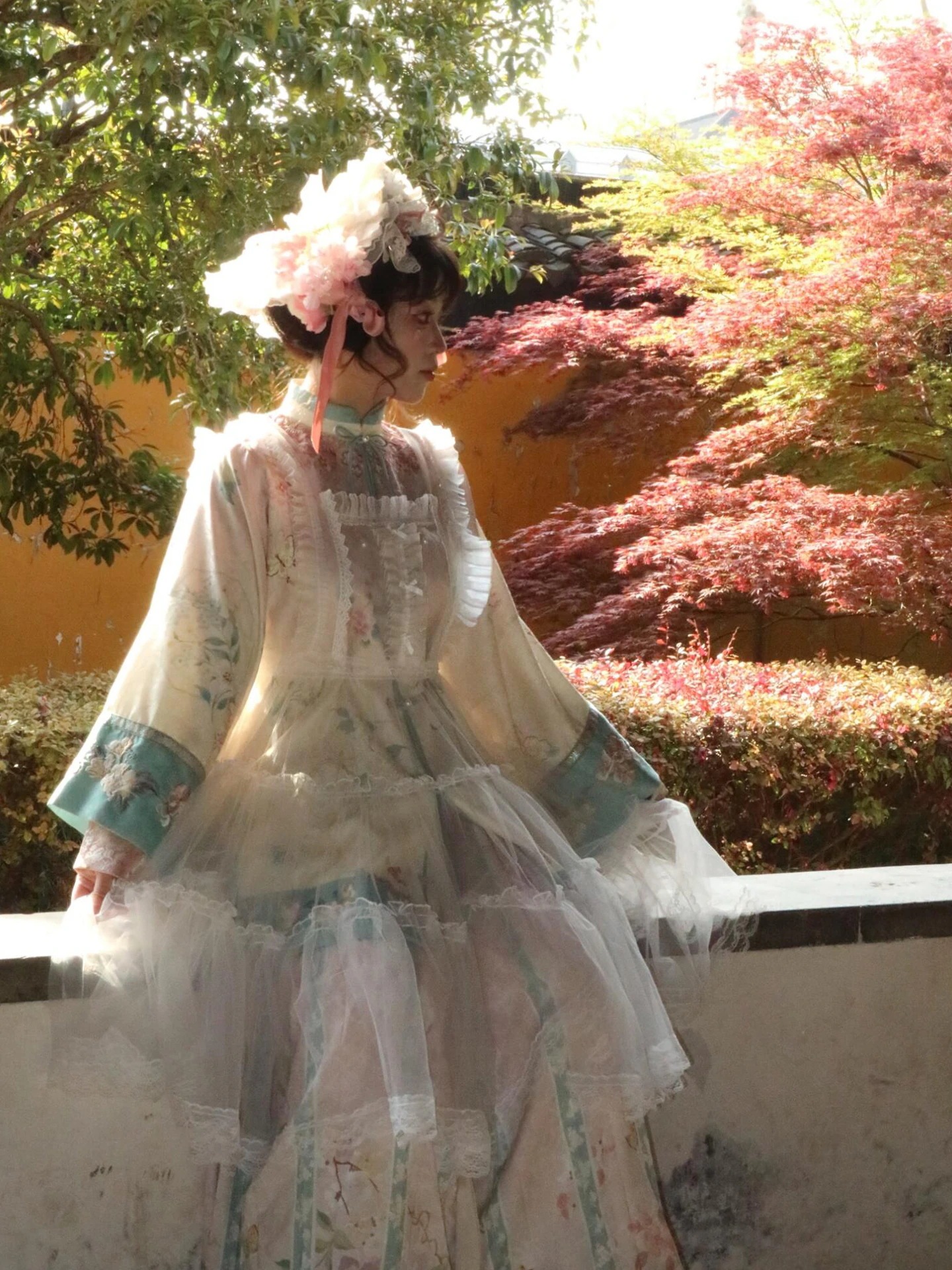 【ni-i-ight】漢洋折衷清漢プリント重工漢要素漢服上着馬面スカートセット