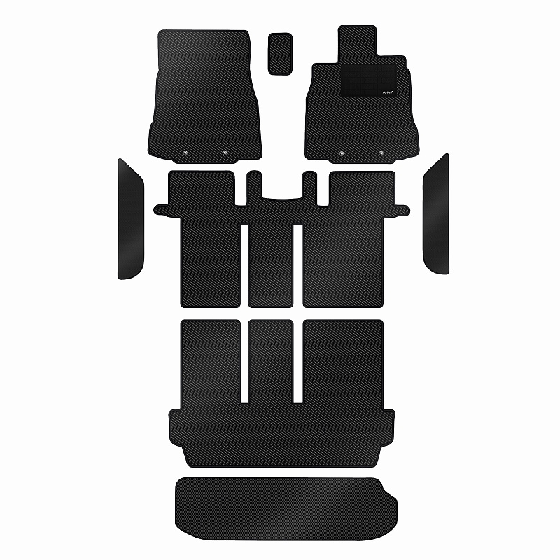 [防水マット]日産 エルグランド E52 フロアマット + ステップマット + トランクマット(ラゲッジマット) [カーボン柄]