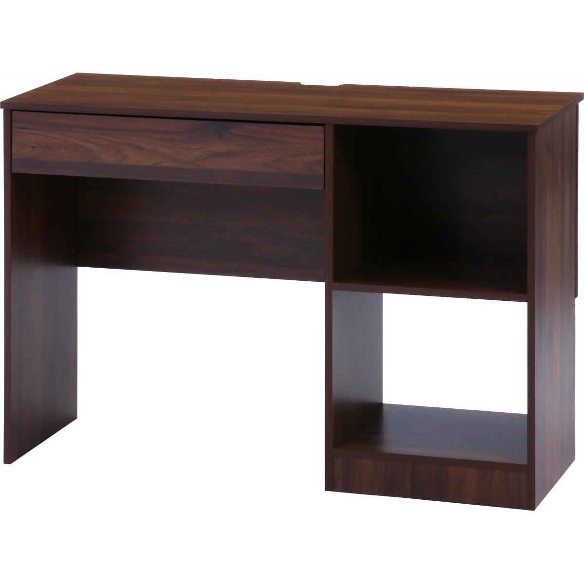 【I】不二貿易 EZBO 工具不要片袖デスク ブラウン EZBO DESK　コンパクト 机 PCデスク 引き出し付 【北海道・沖縄・離島不可】【代引き不可】【代引不可/沖縄