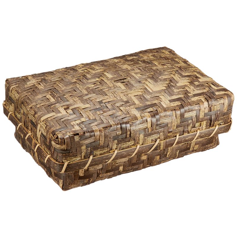 (Yamasita craft) 紋竹アジロ編弁当フタ付 大 71325002