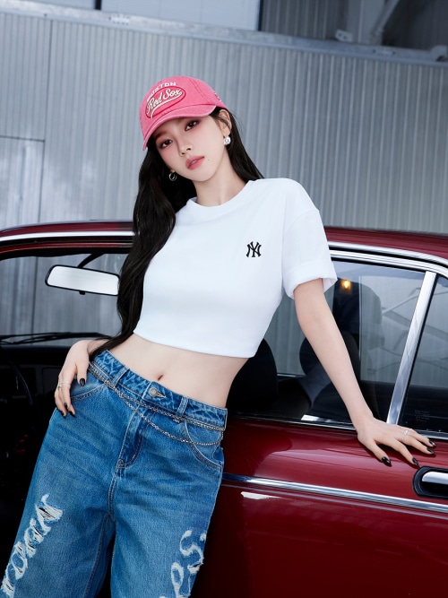 【espa karina着用 】 ベーシック ヘビーウェイト オーバーフィット 機能性 半袖 Tシャツ NY (White)