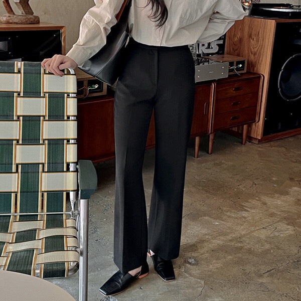 デュアフィット ストレートスラックス(25~38)_ビッグサイズ ロングパンツ 体型カバー