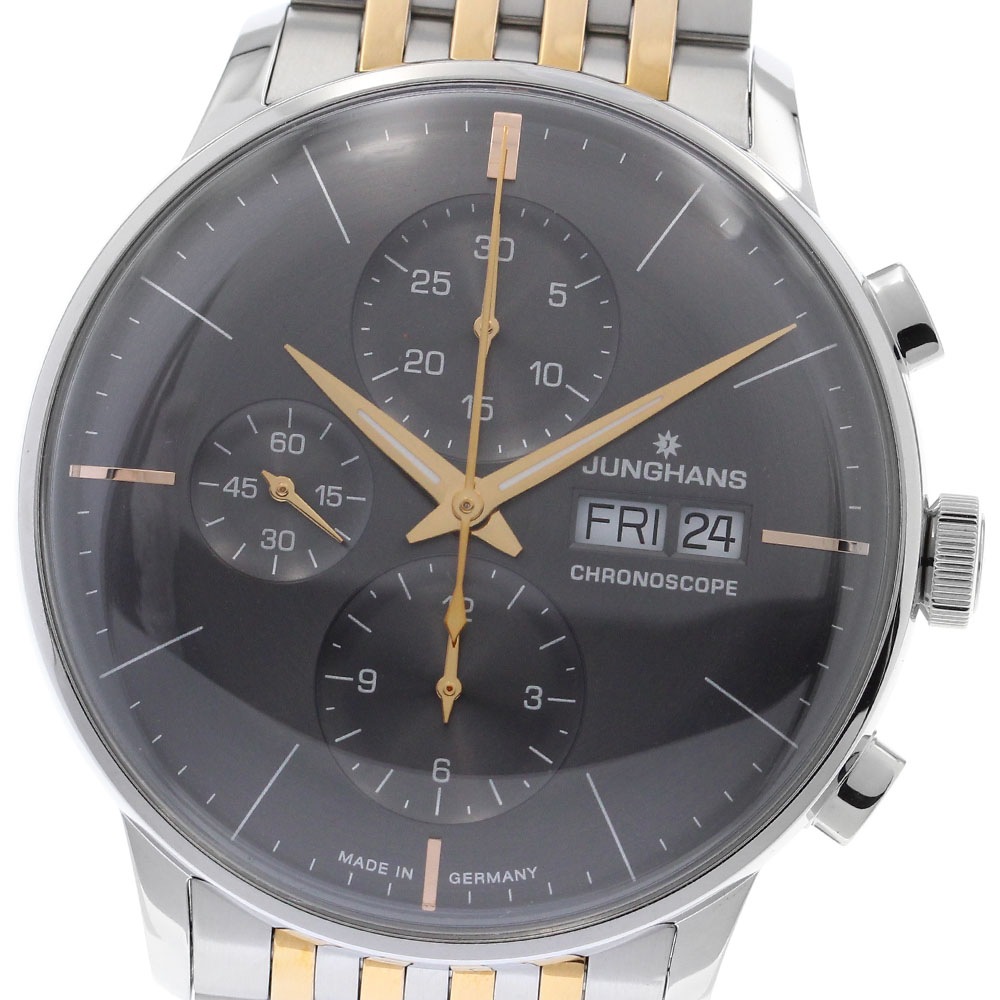 ユンハンス JUNGHANS 027/4527.45 マイスター クロノスコープ デイデイト 自動巻き メンズ 良品 _893141【中古】 80,850円