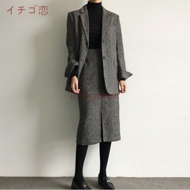 2-5日出荷 新品推奨 セットアップ スカートスーツ レディース ビジネススーツ ジャケット ロングスカート スリット入り リクルートスーツ OL 通勤 ジャケット+スカート ポイントを進呈する