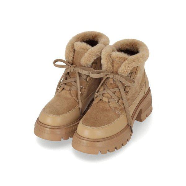 軽量クッション起毛チャンキー女性用ウォーカーブーツ1XWA74XS-GN