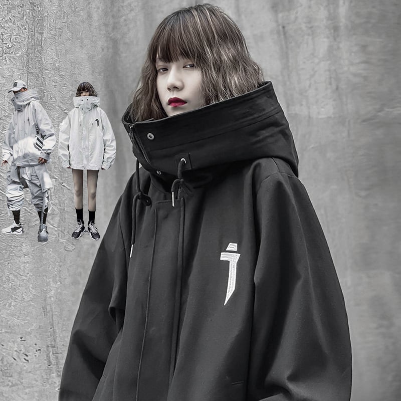 コート ジャケット ハイネックフード付き 黒 白 男女兼用 メンズ カップル服 ゆったり かっこいい ジャンパー ブルゾン 喜ばれる誕生日プレゼント Www Quartzhotel Mx