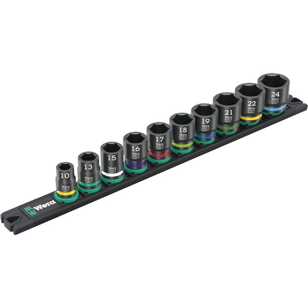 WERA ヴェラ 差込角 3/8SQ マグネットレール付 10点組 インパクトソケットセット 005451 工具 ツール DIY 作業工具 道具