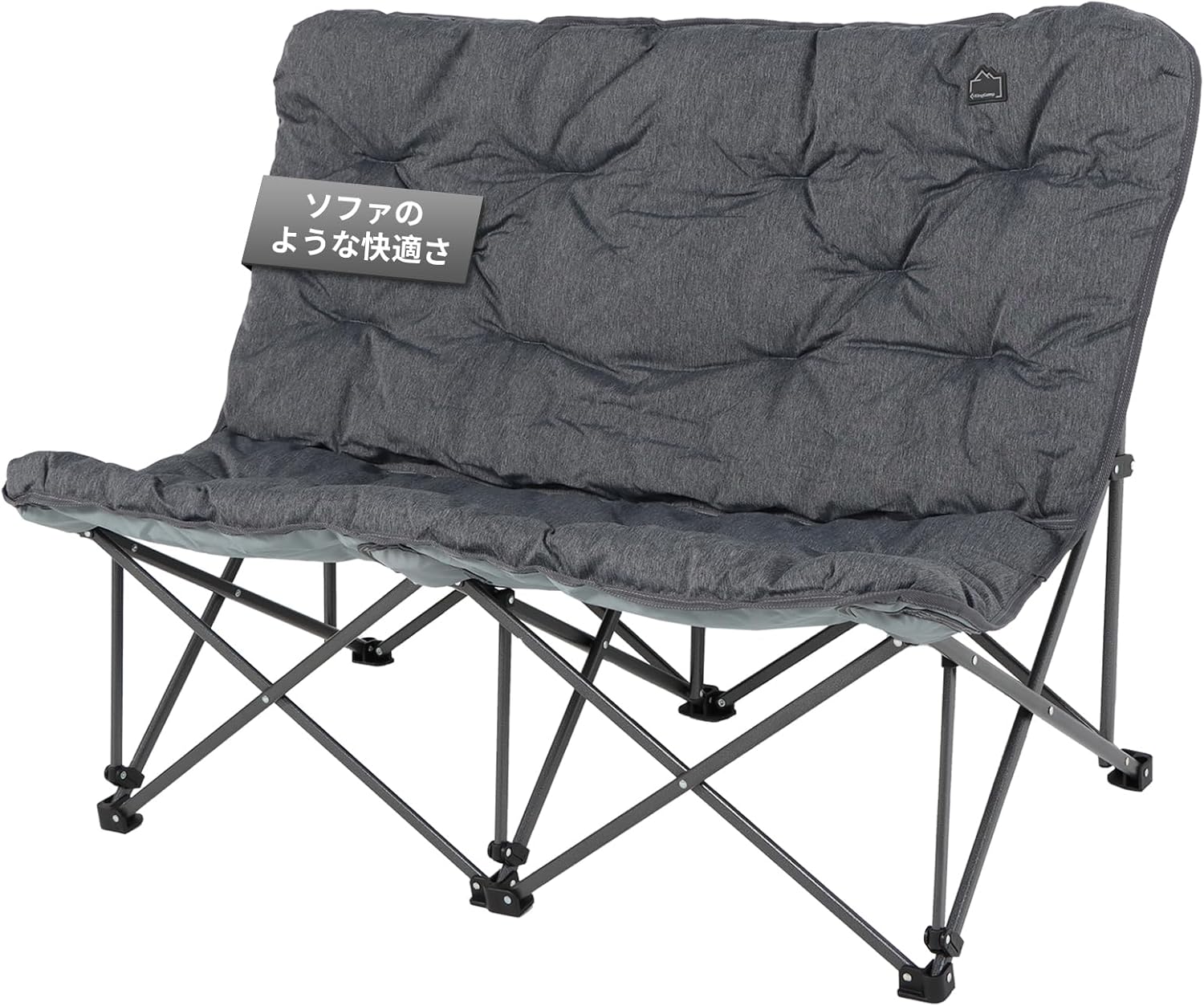 KingCamp アウトドア チェア 2人掛け キャンプ 椅子 折りたたみ 極上座り心地 ふかふかクッション 耐荷重272kg 簡単組立 収納バッグ付き ソファチェア バタフライチェア 室外 室内