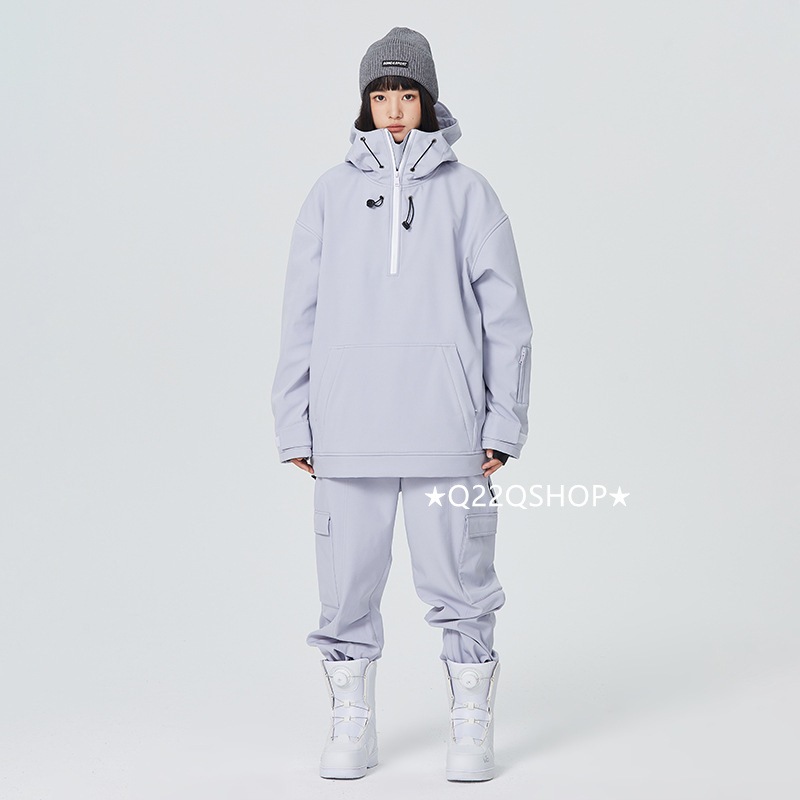 スノーボードウェア 2025 上下セット メンズ レディース スウェット 無地 ジャケット パンツ セットアップ ウィンタースポーツ スキーウェア スノボウェア スノー 韓国風防水防風