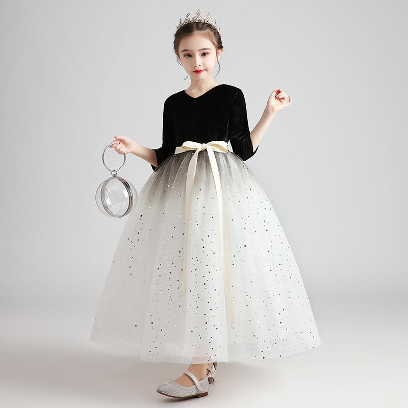 人気商品 100~160 豪華 子供ドレス ピアノ発表会 バイオリン ロング 結婚式 キッズ フォーマルドレス 子どもドレス ジュニアドレス 100 110 120 130 140 150 160立店