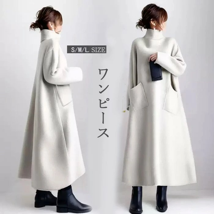 ワンピース ロングワンピース 長袖 レディース 春 秋冬 ロング丈 マキシワンピース きれいめ 着痩せ ゆったり Aライン Iライン 可愛い de218zbzbm6