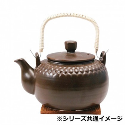 M4343栗茶亀甲耐熱土瓶2200cc 萬古焼