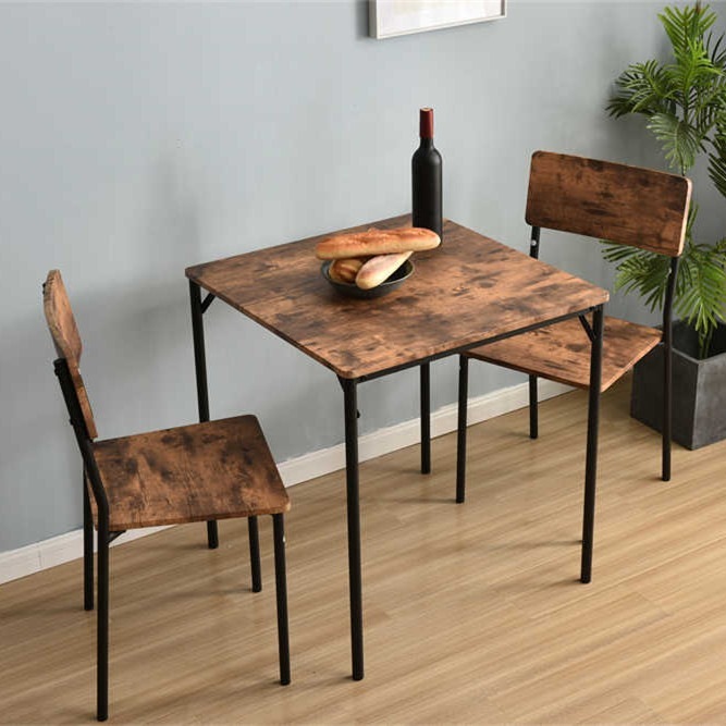 【日本国内出荷-3日で配達】日系新金 四角 ダイニング 3点セット ダイニングテーブル ダイニングセット 食卓 チェア2脚 コンパクトサイズ 2人掛け おしゃれ 70*70*75cm DJYC26