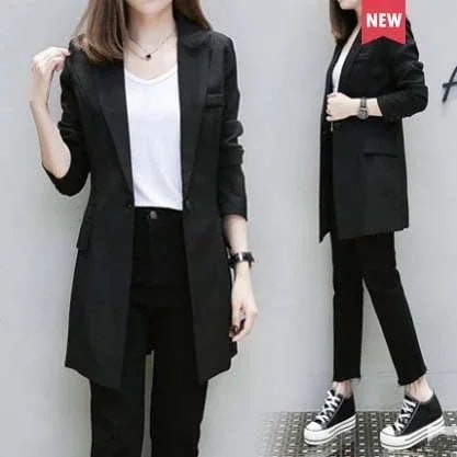 【白/黒】テーラードジャケット ロング丈 レディース ストレッチ ビジネススーツ 洗える 単品 テーラード 長袖 面接 春 夏 秋 冬 通勤 オフィス 黒 大きいサイズ 小さいサイズ アウター